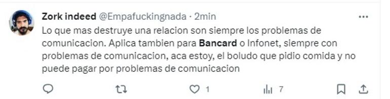 Queja en redes sociales por fallas en Bancard.