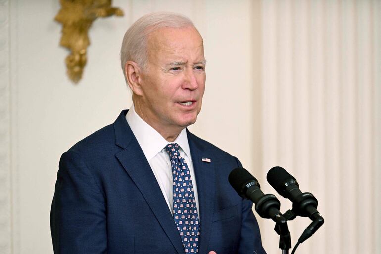 El presidente de Estados Unidos, Joe Biden, durante una conferencia en la Casa Blanca, en Washington, DC. (AFP)