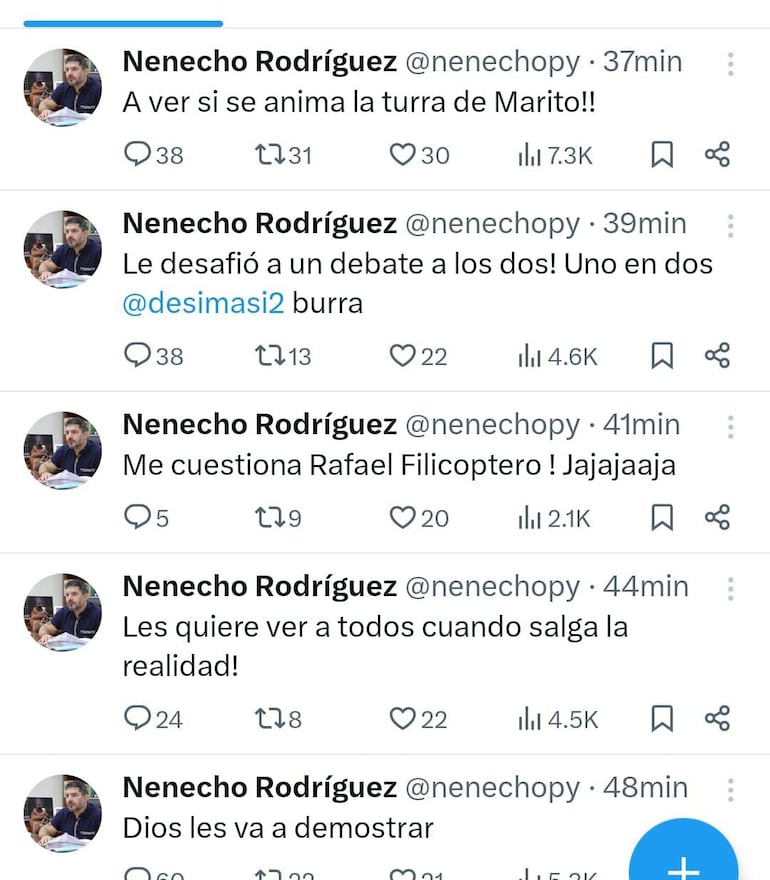 Los polémicos tuits de Nenecho Rodríguez.