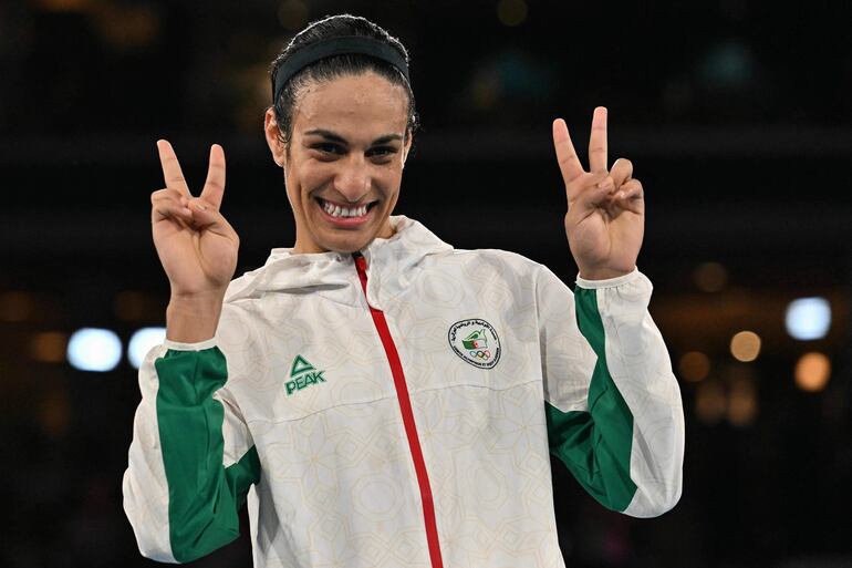 Imane Khelif en París, 9 de agosto de 2024 (MOHD RASFAN / AFP)