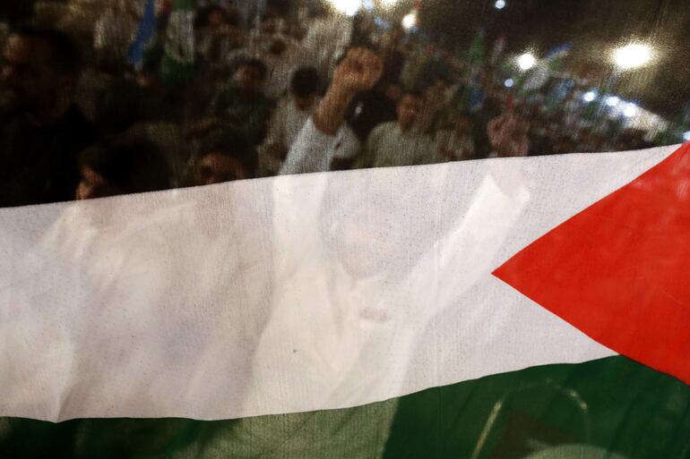 Una protesta pro-palestina en Peshawar, Pakistán, el pasado 5 de abril.