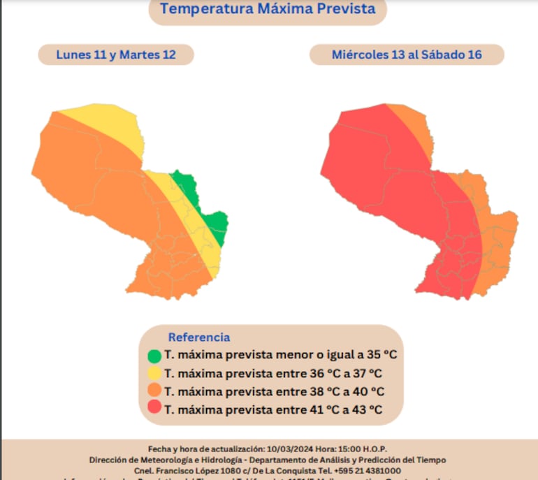 Cobertura de la ola de calor pronosticada para esta semana.