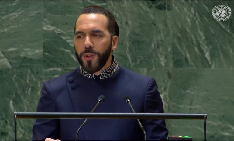 Nayib Bukele, presidente de El Salvador, ante las Naciones Unidas.