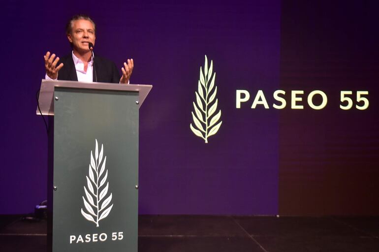 Mario López, presidente del Grupo Onyx y Blue Tower Ventures Paraguay, en la presentación de Paseo 55.