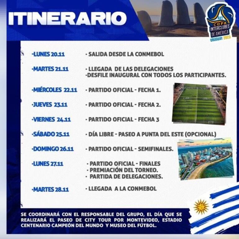 Itinerario oficial.