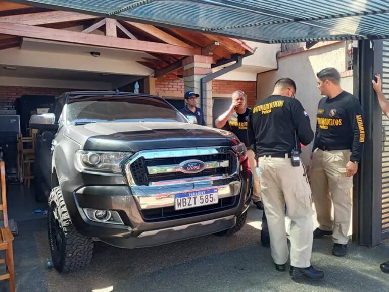 En el allanamiento de mayo de 2021 se incautó de la casa de  Galindo esta camioneta Ford Ranger, que recuperó tras el sobreseimiento. El rodado le fue incautado nuevamente en el caso Mercat.