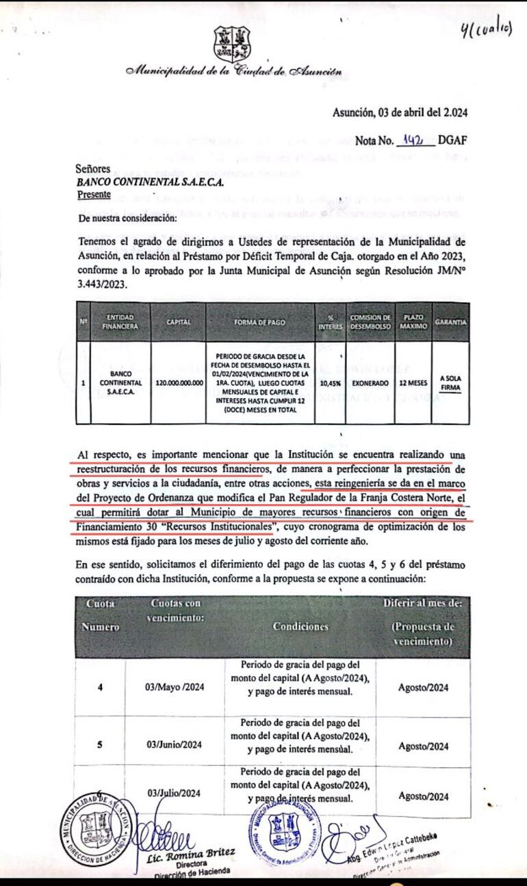 Nota del intendente a un banco de plaza publicada por el concejal Álvaro Grau.