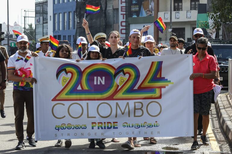 Marcha por el orgullo en Sri Lanka.