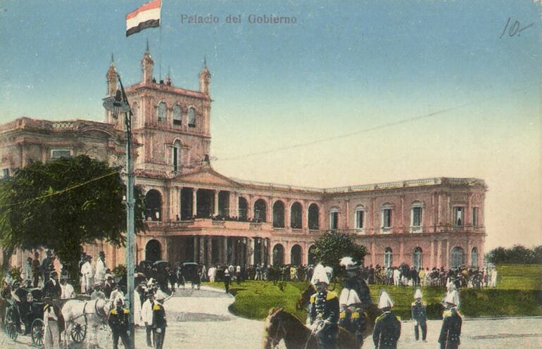 El Palacio de López cuando había sido recientemente inaugurado para sede de Gobierno.