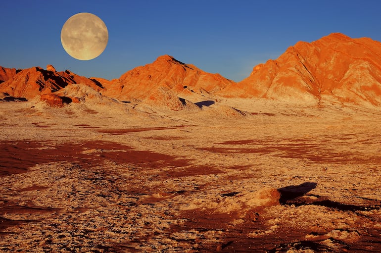 Valle de la Luna en el Desierto de Atacama, Chile.