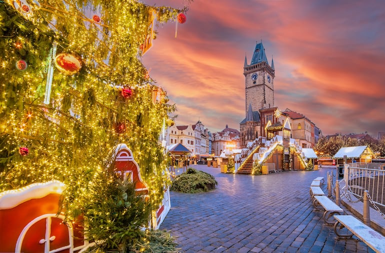 Mercado navideño de Praga, República Checa.