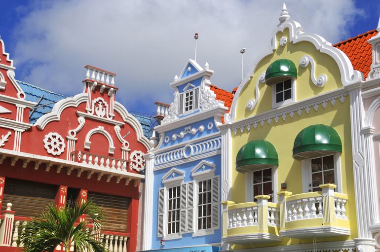 Arquitectura típica holandesa en Oranjestad, Aruba.