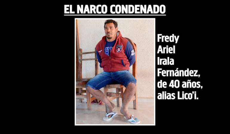 Fredy Ariel Irala Fernández, alias Lico'i, capturado en 2019 en la operación Jango en Capitán Bado y ahora condenado a 22 años de cárcel.