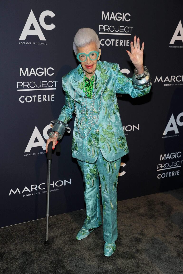 Iris Apfel en 2021 en el ACE Awards at Cipriani 42nd Street on en la ciudad de Nueva York.