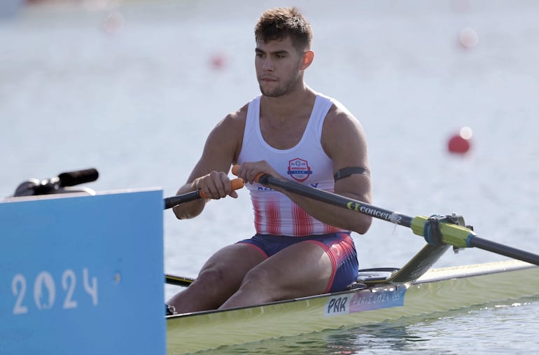 Javier Insfrán, remero del Team Paraguay en los Juegos Olímpicos París 2024.