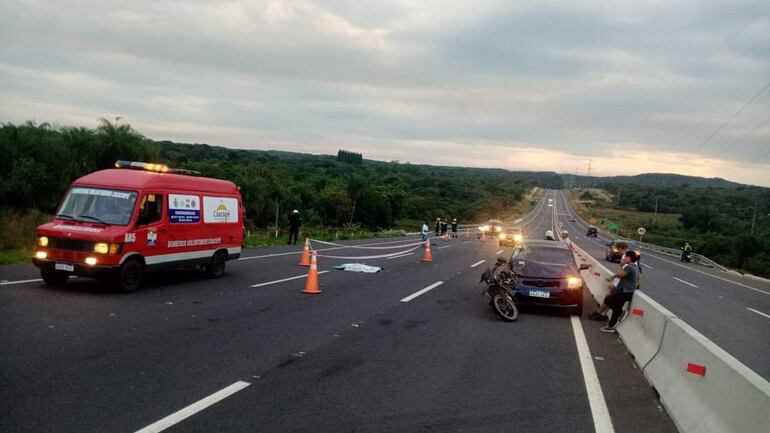 Otro accidente con derivación faltal en el kilómetro 58,2 de la ruta PY02.