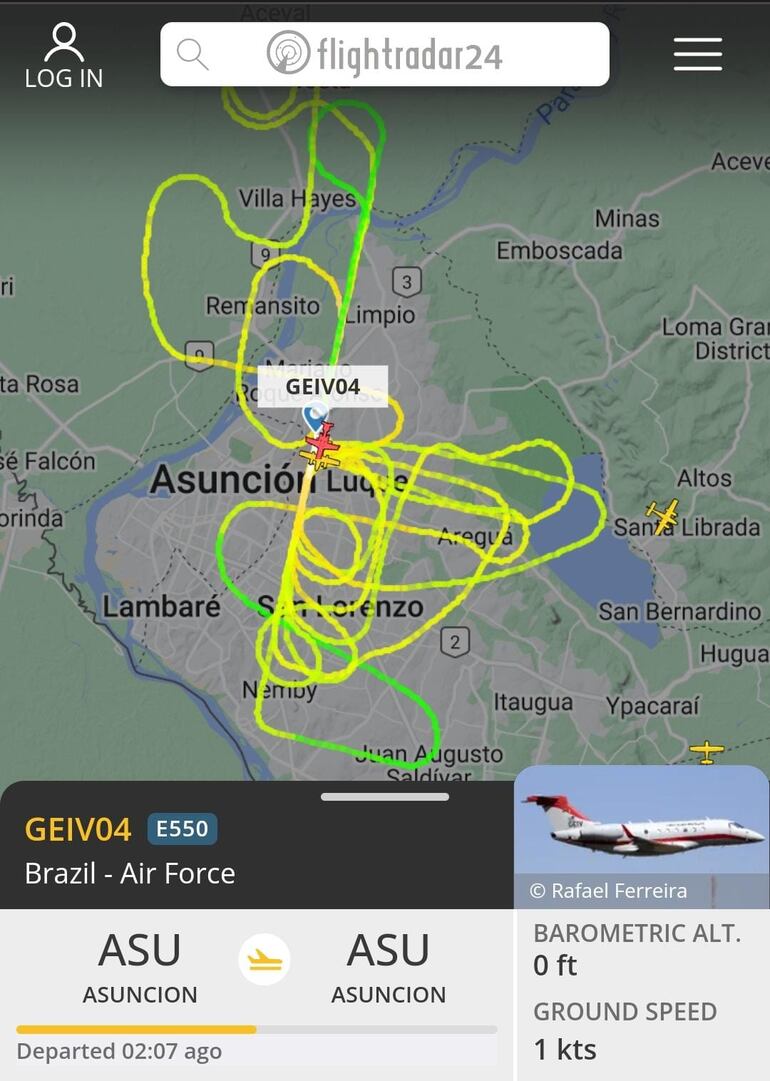 El recorrido de esta mañana del avión calibrador abarcó distintas ciudades.