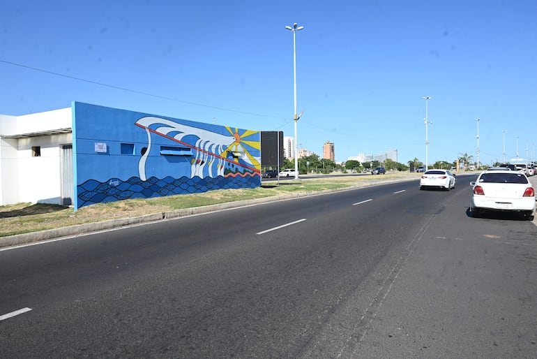 Vista del mural "Levantando la paz", de Edward Hermosilla, que obtuvo el año pasado el Premio de Artes Visuales de la Embajada de Alemania.