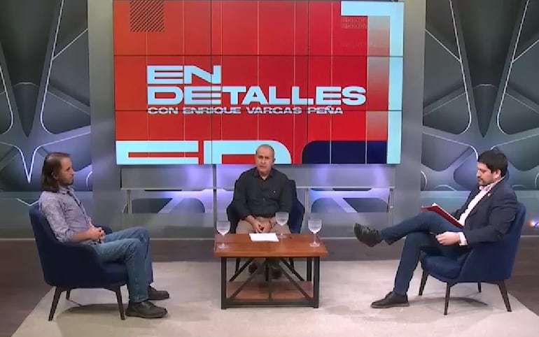 Santiago Ortiz, secretario general del SPP (izq.) y el diputado Mauricio Espínola, visitaron anoche ABC.