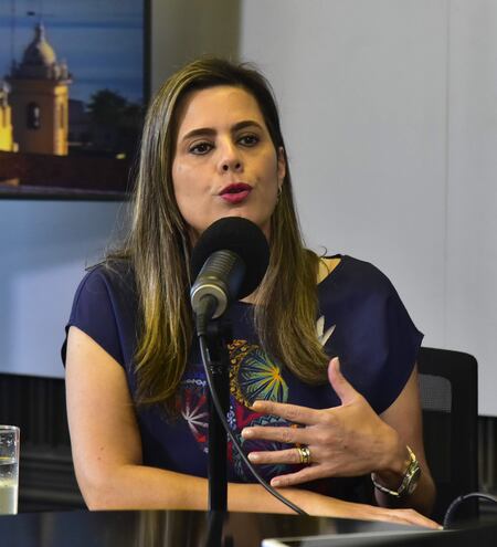 La exenadora Kattya Gonzalez, en los estudios de ABC TV este sábado.