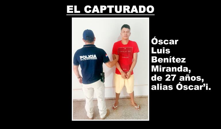 Óscar Luis Benítez, alias Óscar'i, capturado en Saltos del Guairá.