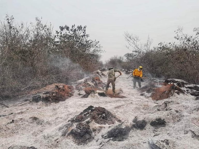 Fuerzas Armadas colaboran con el combate a los incendios en el Chaco.