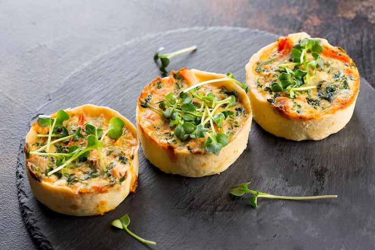 Quiches de espinaca.