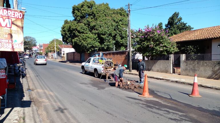 la calle Marcelina Insfrán y Tte. Benitez