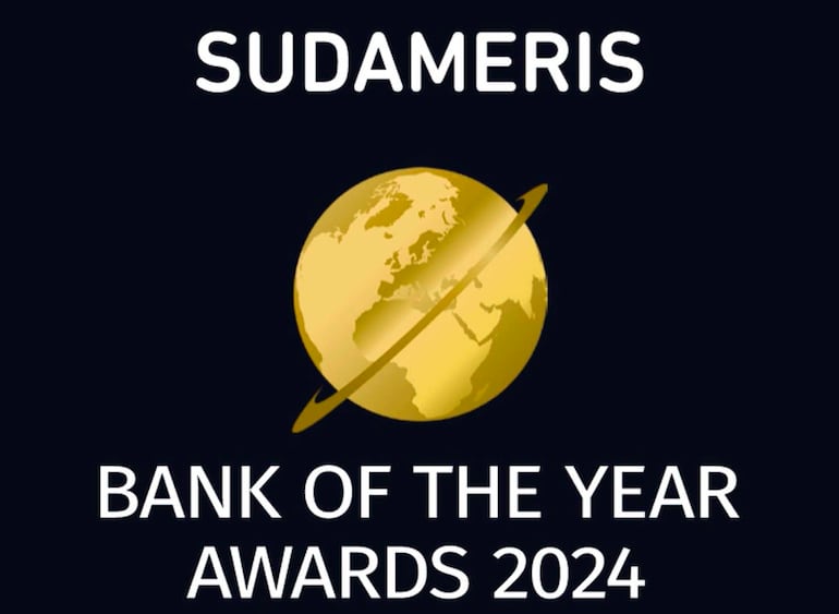 Banco Sudameris fue elegido como banco del año 2024 de Paraguay, por The Banker.