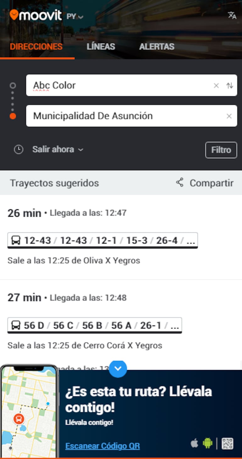 El servicio de Moovit es gratuito y bastante sencillo de usar.