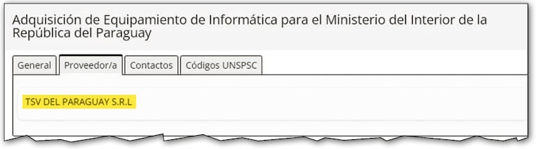 Adjudicación publicada por la Oficina de las Naciones Unidas de Servicios para Proyectos (Unops).