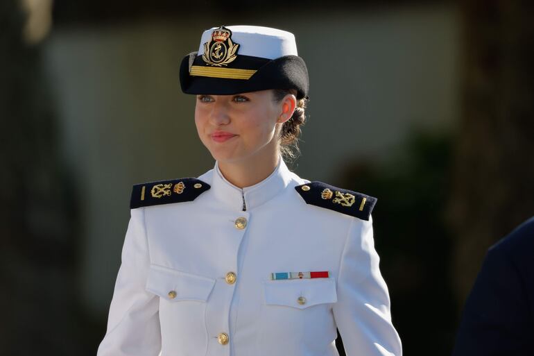 La princesa Leonor en la Escuela Naval Militar de Marín.