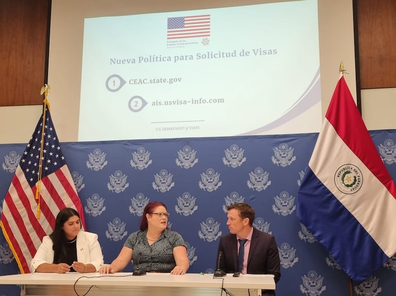 Nueva política de solicitudes de visa. Cónsules de la embajada de los Estados Unidos en Paraguay