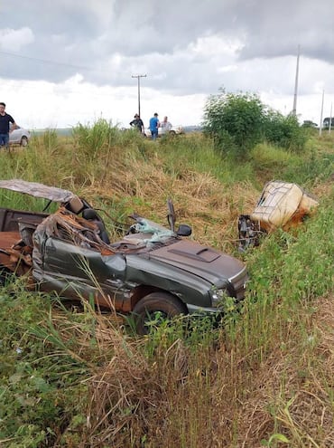 Estado en el que quedó la camioneta S10 conducido por la vícitima fatal camino a Corpus Christi