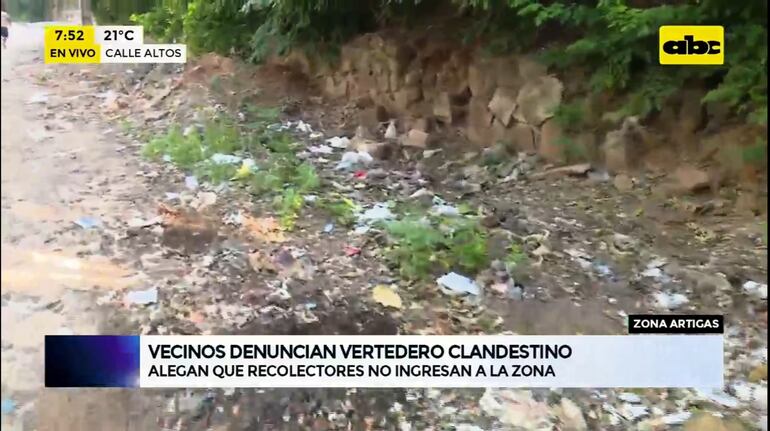 Vecinos denuncian vertedero clandestino e inacción de la Municipalidad de Asunción.