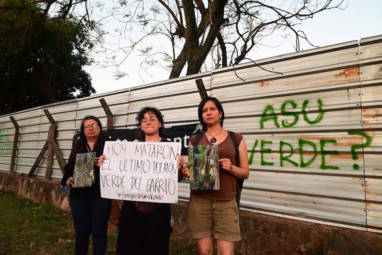 Bosque San Vicente: Vecinos se manifestaron ayer en protesta por destrucción de último pulmón verde del barrio.