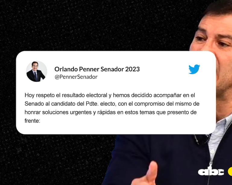 Orlando Penner, entregando anoche su voto al cartismo a cambio de promesas de "agua para el Chaco".