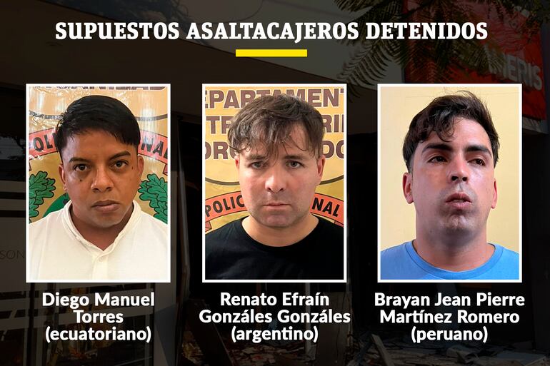 Los presuntos asaltacajeros detenidos en el operativo policial "Inked".