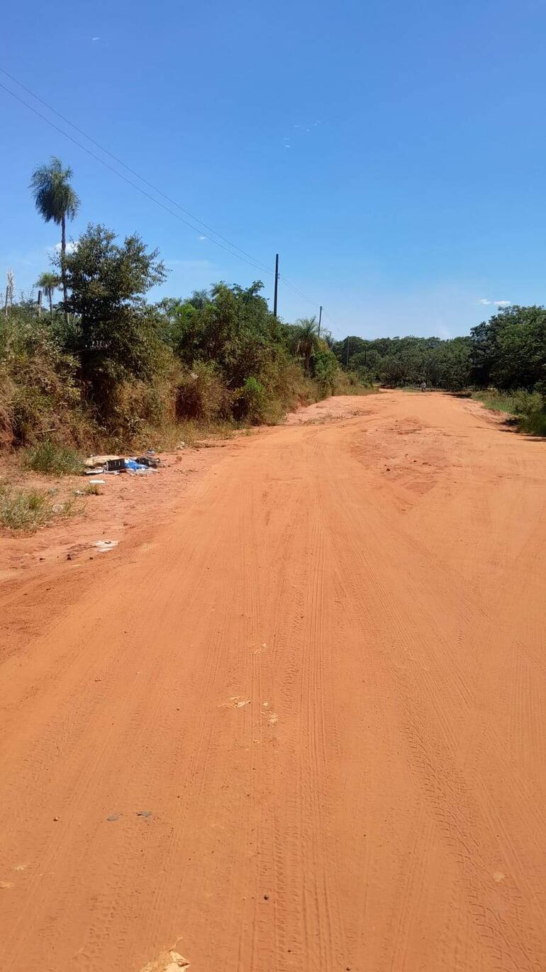 Desechos arrojados al costado del camino vecinal de la compañía Cerrito. 