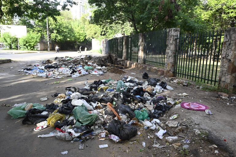 Vertedero de basura volvió a aparecer frente al Parque Caballero, sobre la calle Gondra.