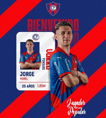 Jorge Morel, nuevo jugador de Cerro Porteño.