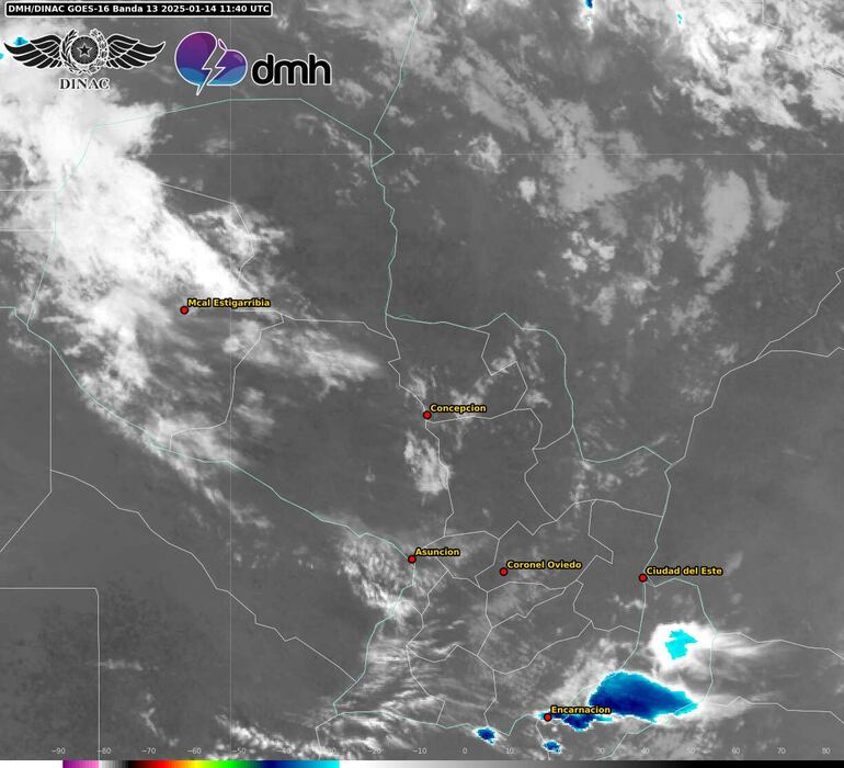 La zona sur del país registraría lluvias y tormentas eléctricas hoy.