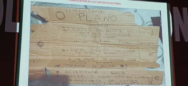 Los investigadores hallaron anotaciones del plano del túnel que llevó a los criminales hasta la bóveda.