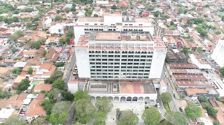 Vista aérea del Palacio de Justicia.