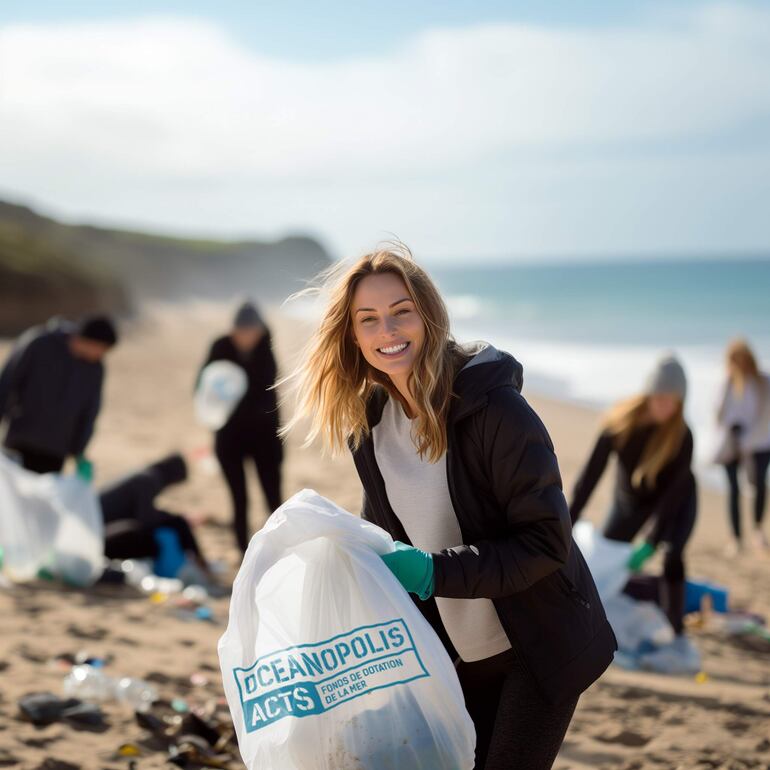 La 'influencer' digital francesa Anne Kerdi, embajadora de Oceanópolis, un fondo para la conservación y preservación de los océanos en la Bretaña francesa.