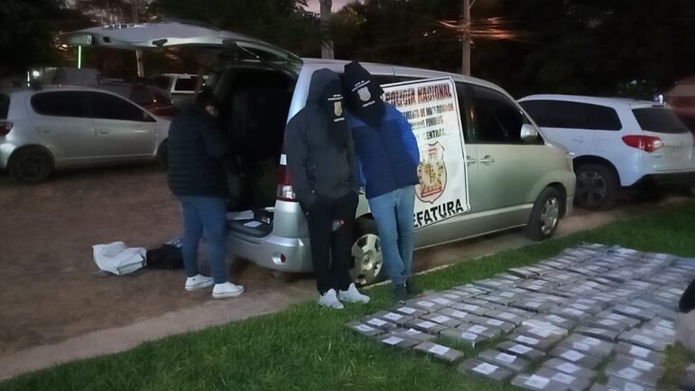 Droga incautada en San Lorenzo.