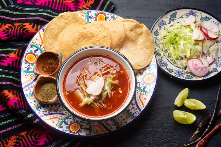 Pozole mexicano.