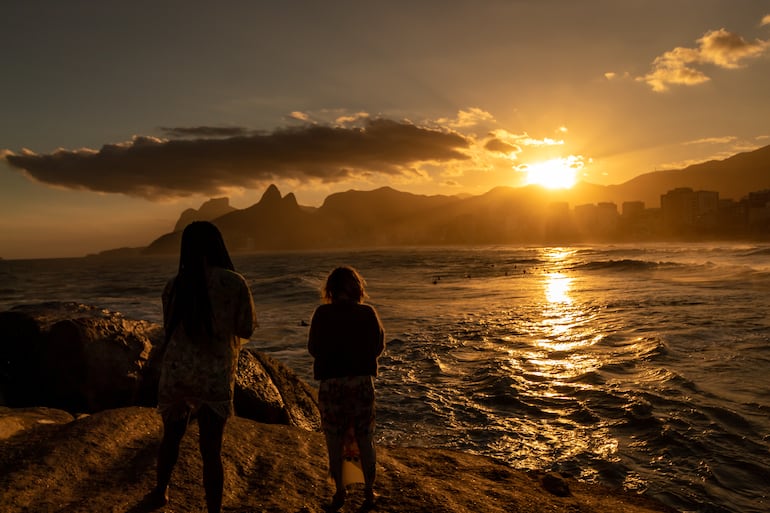 Atardecer en Arpoador, Río de Janeiro.