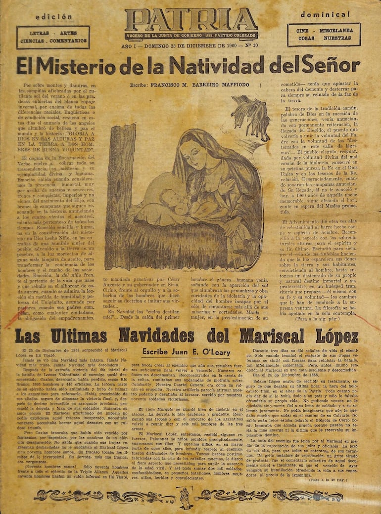 «Las Últimas Navidades del Mariscal López», Diario Patria, 25 de diciembre de 1960.