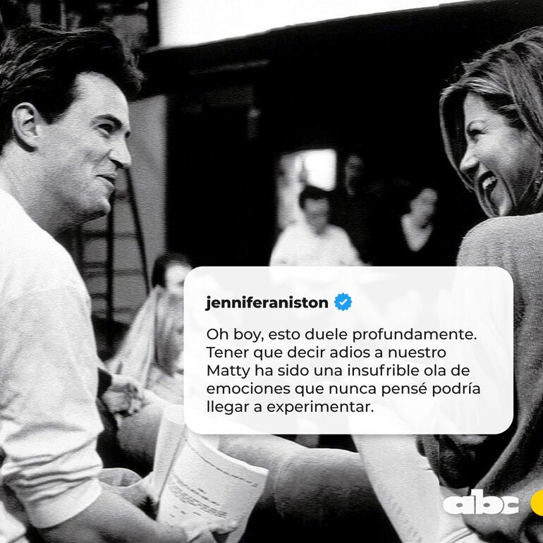 Jennifer Aniston y su mensaje de despedida a Perry.